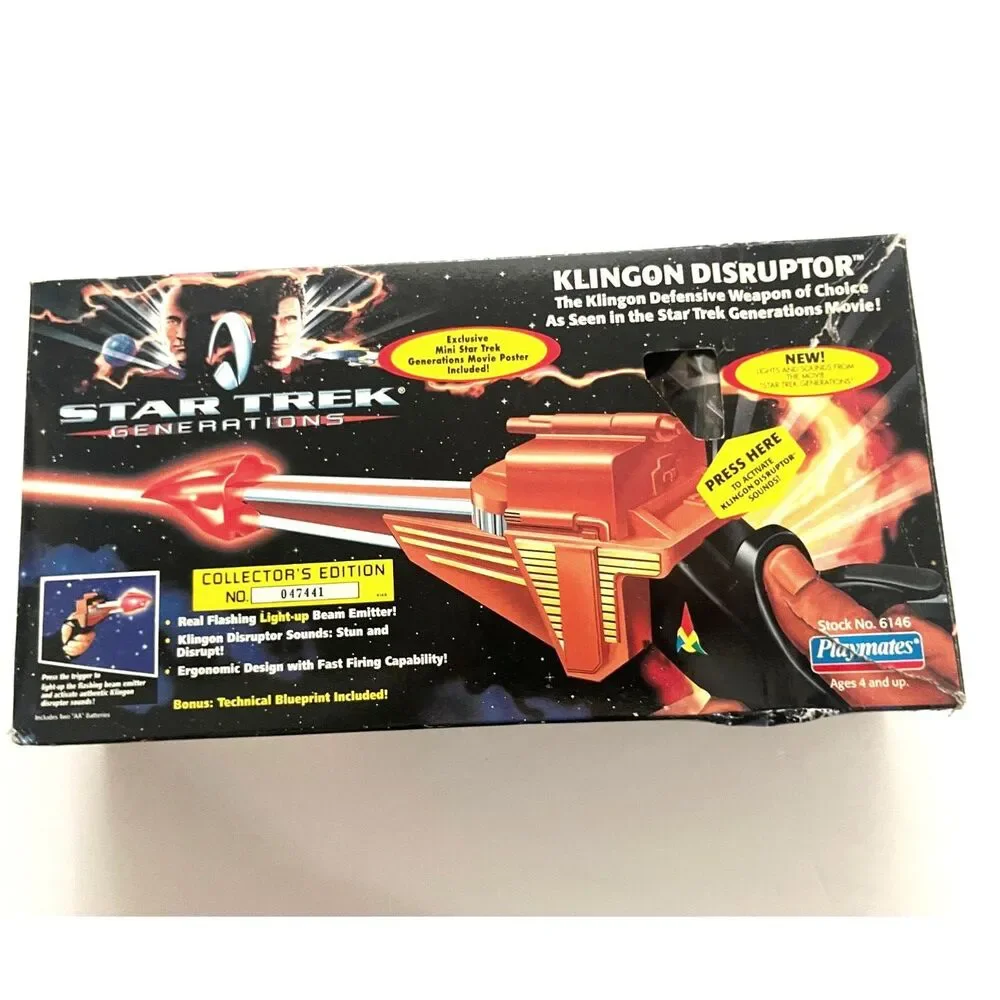 1994 Star Trek Generations Klingon Disrupter Vintage Toy Boxed Playmates 90s Y2K